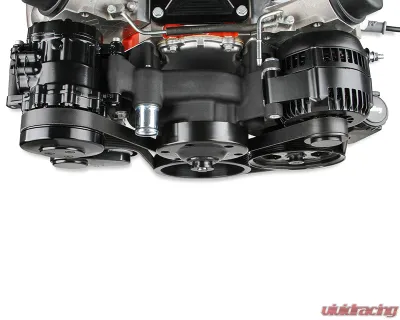 Holley Black Standard Damper Mid-Mount Complete Accessory Drive System GM Gen V LT Engines - 20-205BK