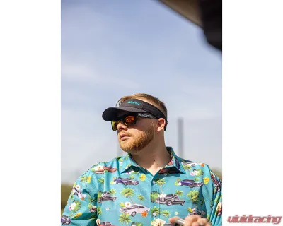Holley Black Visor w/ Aqua Embroidery - 36-594