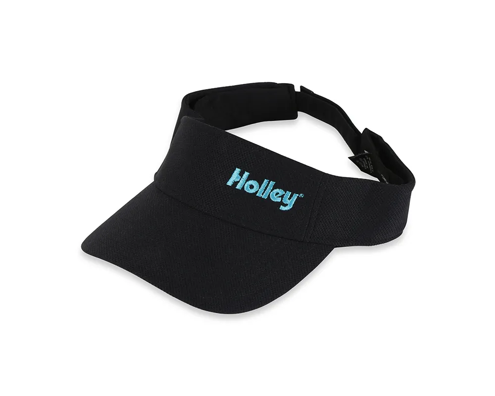 Holley Black Visor w/ Aqua Embroidery - 36-594