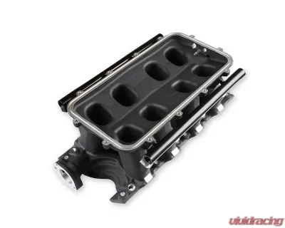 Holley EFI SBF Ford Hi-Ram EFI Manifold with Side Mount Top 8.2" Black 95mm Throttle Bore - 300-306BK