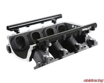 Holley EFI Ultra Lo-Ram Manifold Base (Black Finish) with Port Injection Fuel Rails GM Gen V LT Engine - 300-713BK