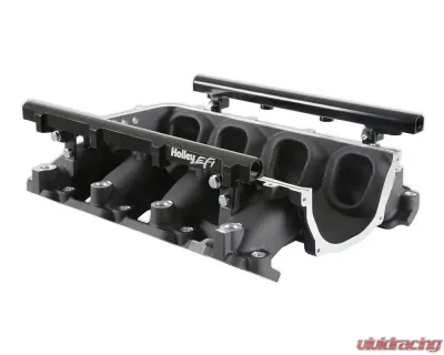Holley EFI Ultra Lo-Ram Manifold Base (Black Finish) with Port Injection Fuel Rails GM Gen V LT Engine - 300-713BK