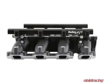 Holley EFI Ultra Lo-Ram Manifold Base (Black Finish) with Port Injection Fuel Rails GM Gen V LT Engine - 300-713BK