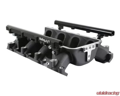 Holley EFI Ultra Lo-Ram Manifold Base (Black Finish) with Port Injection Fuel Rails GM Gen V LT Engine - 300-713BK