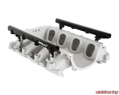 Holley EFI Ultra Lo-Ram Manifold Base (Satin Finish) with Port Injection Fuel Rails GM Gen V LT Engine - 300-713