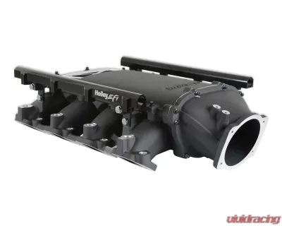 Holley EFI Ultra Lo-Ram Manifold Kit (Black Finish) w/ Port Injection Fuel Rails GM Gen V LT Engine - 300-719BK