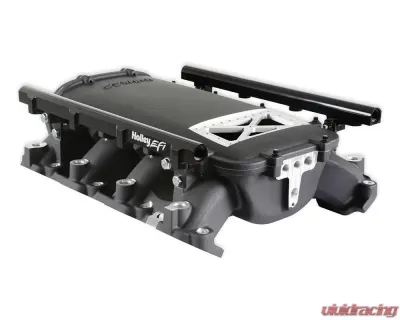 Holley EFI Ultra Lo-Ram Manifold Kit (Black Finish) w/ Port Injection Fuel Rails GM Gen V LT Engine - 300-719BK
