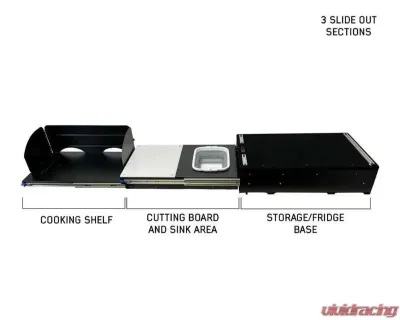 Overland Vehicles System Camp Cargo Box Kitchen w/ Slide Out Sink Cooking Shelf & Work Station - 21010401