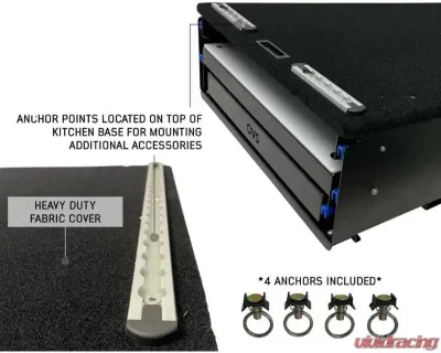 Overland Vehicles System Camp Cargo Box Kitchen w/ Slide Out Sink Cooking Shelf & Work Station - 21010401