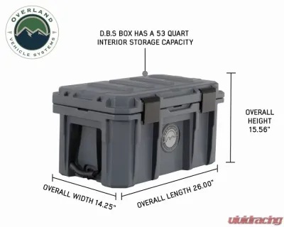 Overland Vehicle System DBS Dark Grey 53 Quart Dry Box with Drain & Bottle Opener - 40100001