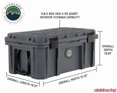 Overland Vehicle Systems DBS Dark Grey 95 Quart Dry Box with Drain & Bottle Opener - 40100011