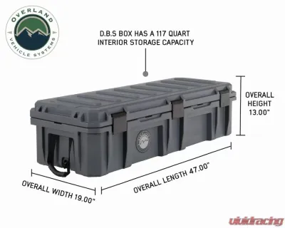 Overland Vehicle Systems DBS Dark Grey 117 Quart Dry Box with Drain & Bottle Opener - 40100021