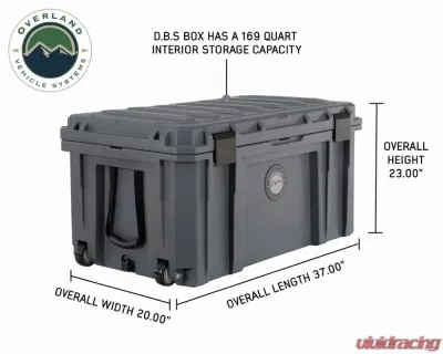 Overland Vehicles System DBS Dark Grey 169 Quart Dry Box w/ Wheels, Drain & Bottle Opener - 40100031