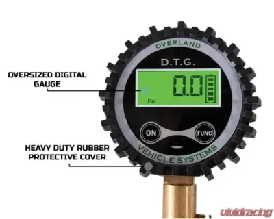 Overland Vehicle Systems Digital Tire Gauge & Valve Kit Universal - 12010001