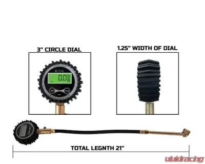 Overland Vehicle Systems Digital Tire Gauge & Valve Kit Universal - 12010001