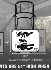 Overland Vehicle Systems N3E Nomadic 3 Extended Roof Top Tent with Annex, Gray                                     - 18631936 - Image 19