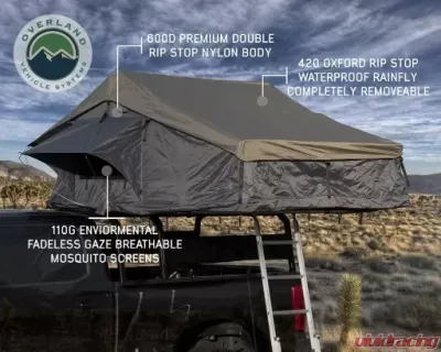 Overland Vehicle Systems N3E Nomadic 3 Extended Roof Top Tent with Annex, Gray - 18631936