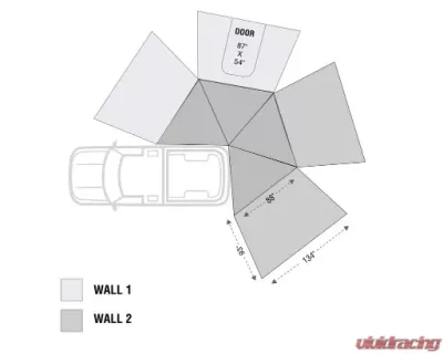 Overland Vehicle Systems Nomadic 270 LT Awning Wall 1 Passenger Side - 18229909