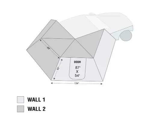 Overland Vehicle Systems Nomadic 270 LT Awning Wall 2 Passenger Side - 18239909
