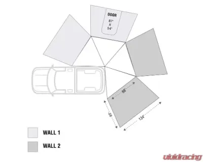 Overland Vehicle Systems Nomadic 270 LT Awning Wall 2 Passenger Side - 18239909