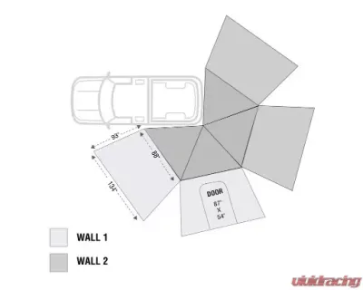 Overland Vehicle Systems Nomadic 270 LT Awning Wall 1 Driver Side - 18299909