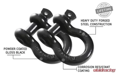 Overland Vehicle Systems Recovery Shackle 3/4" Black - 19010201