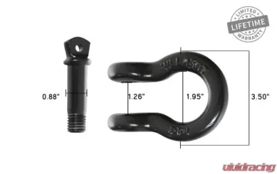 Overland Vehicle Systems Recovery Shackle 3/4" Black - 19010201