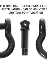 Overland Vehicle Systems Recovery Shackle 3/4" Black                                     - 19010201 - Image 3