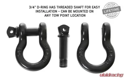Overland Vehicle Systems Recovery Shackle 3/4" Black - 19010201