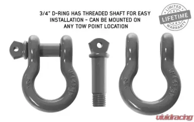 Overland Vehicle Systems Recovery Shackle 3/4" Gray - 19010206