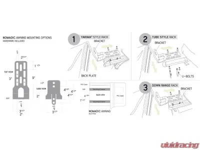 Overland Vehicle Systems Nomadic 270 Awning for Dodge, Ford, Chevrolet Van 2003-2022 - 19529908
