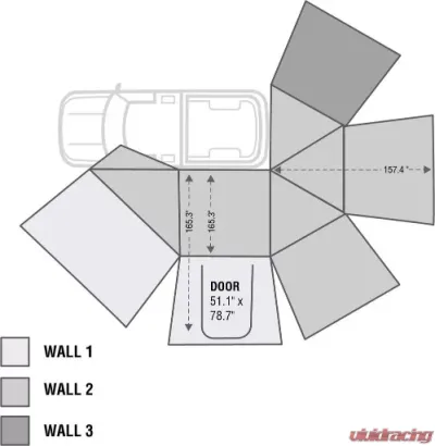 Overland Vehicle Systems Nomadic 270 Awning Walls Kit Driver Side - 19539908