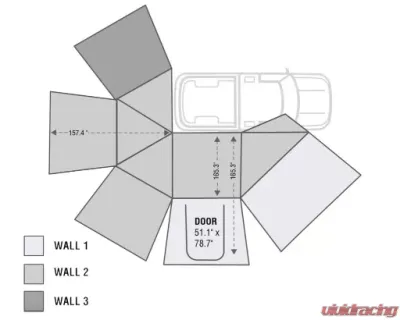 Overland Vehicle Systems Nomadic 270 Awning Walls Kit Passenger Side - 19549908