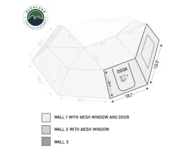 Overland Vehicle Systems Passenger Nomadic Awning 270 Side Wall 1 with Door & Window