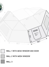 Overland Vehicle Systems Passenger Nomadic Awning 270 Side Wall 1 with Door & Window                                     - 18129910 - Image 4