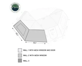 Overland Vehicle Systems Passenger Nomadic Awning 270 Side Wall 2 with Window