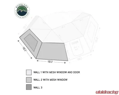 Overland Vehicle Systems Passenger Nomadic Awning 270 Side Wall 2 with Window - 18139910