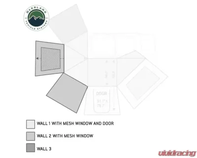 Overland Vehicle Systems Passenger Nomadic Awning 270 Side Wall 2 with Window - 18139910