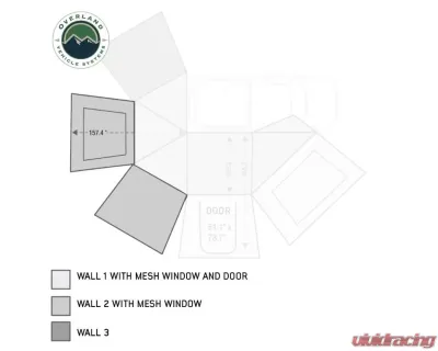 Overland Vehicle Systems Passenger Nomadic Awning 270 Side Wall 2 with Window - 18139910