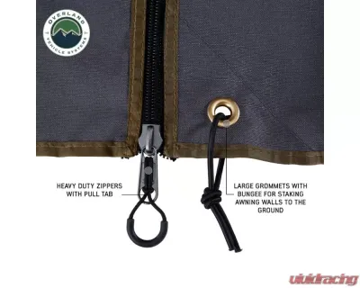 Overland Vehicle Systems Nomadic 270 LTE Awning Walls 1 & 2 Driver Side, Black - 18309909