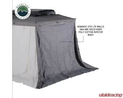 Overland Vehicle Systems Nomadic 270 LTE Awning Walls 3 & 4 Driver Side, Black - 18319909