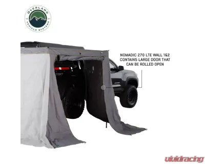 Overland Vehicle Systems Nomadic 270 LTE Awning Walls for 1 & 2 Passenger Side, Black - 18349909