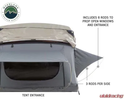 Overland Vehicle Systems Nomadic 3 Roof Top Tent Window Rods Complete Set - 18039936-W20