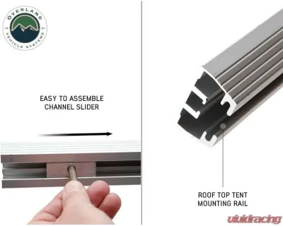 Overland Vehicle Systems Nomadic 4 Roof Top Tent Rail System Pair With Hardware - 18049936-W14