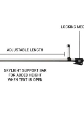 Overland Vehicle Systems Bushveld Hard Shell Roof Top Tent Skylight Brace                                     - 18089901-W04 - Image 2