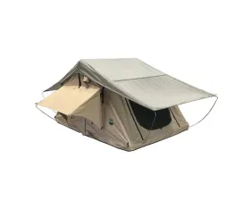 Overland Vehicle System TMBK 2 Roof Top Tent Tan Base With Green Rain Fly