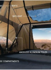 Overland Vehicle System TMBK 2 Roof Top Tent Tan Base With Green Rain Fly                                     - 18119933 - Image 6
