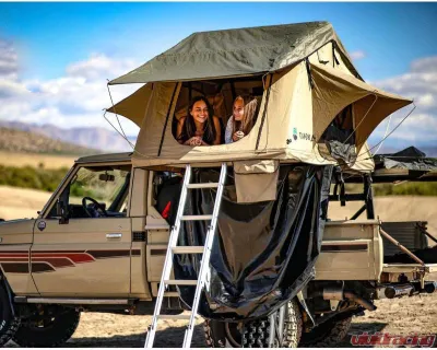 Overland Vehicle System TMBK 2 Roof Top Tent Tan Base With Green Rain Fly - 18119933
