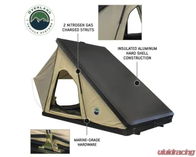 Overland Vehicle System LD TMON Clamshell Aluminum Hard Shell Roof Top Tent - 18119935 - 18119935