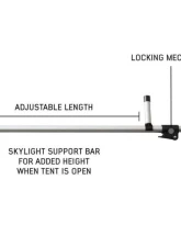 Overland Vehicle Systems Bushveld II Hard Shell Roof Top Tent Skylight Window Brace                                     - 18189901-W03 - Image 2